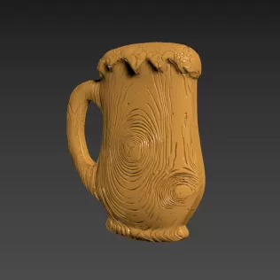 Wooden Beer Mug - Model thumbnail 2