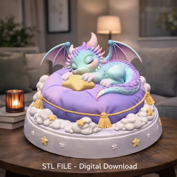Sleeping Dream Dragon STL File 3D Print - Model preview 1