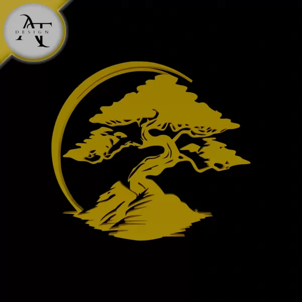 Zen Tree - Silhouette - 2D Wall Art Decor - Model preview 1