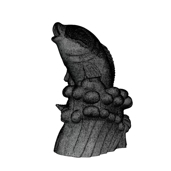 Stone Fish Sculpture -3D Model High-Quality PBR UV Mapped - Model preview 6