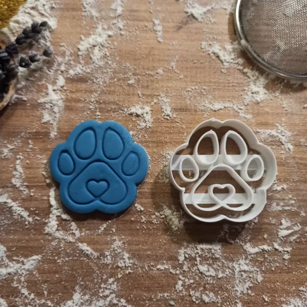 Love Pet Paw Cookie Cutter, Dog or Cat Birthday Gift, Fondant - Model preview 5