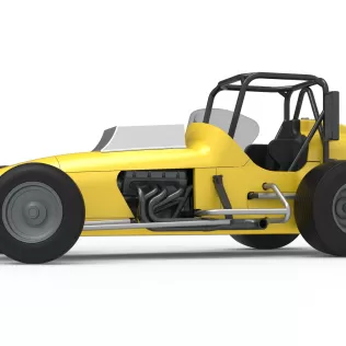 Dirt Silver Crown Champ car while turning Version 2 Scale 1:25 - Model thumbnail 2