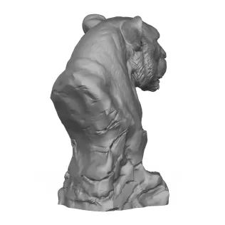 Wild Lioness Head Sculpture 3D Print Model