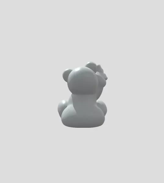 Cute cartoon style teddy bear figurine - Model preview 3