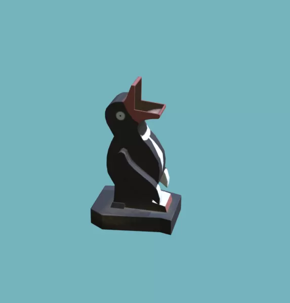 Penguin garbage can - Model preview 4
