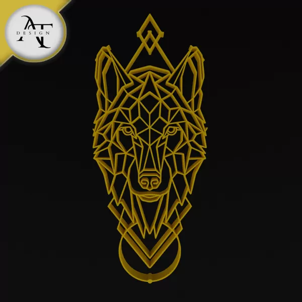 Wolf - Geometric - 2D Wall Art Decor - Model preview 1