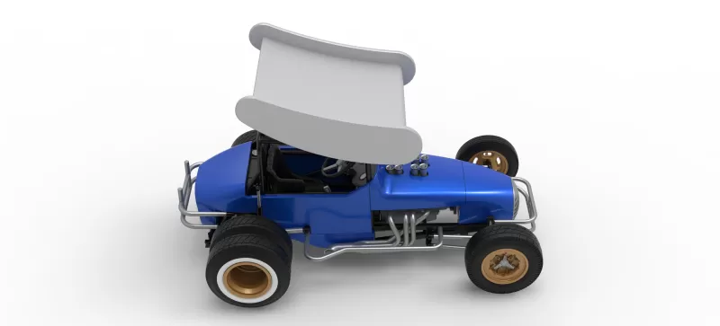 Vintage Winged Supermodified stock car for Dirt V2 Scale 1:25 - Model preview 23
