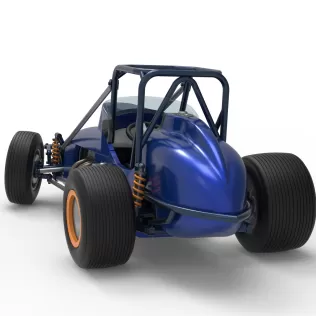 Dirt Silver Crown Champ car while turning Scale 1:25 - Model thumbnail 14