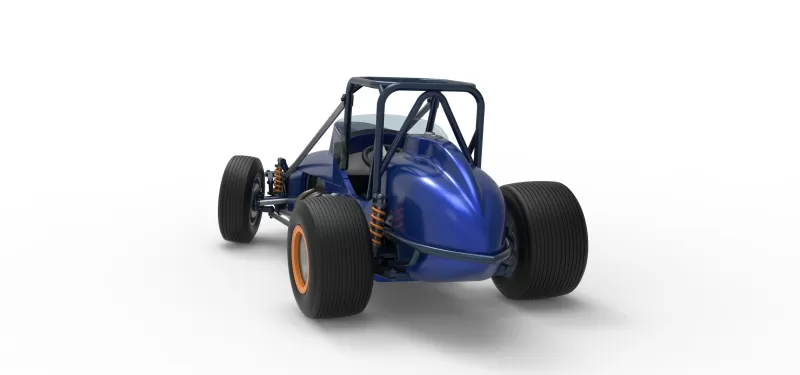 Dirt Silver Crown Champ car while turning Scale 1:25 - Model preview 14