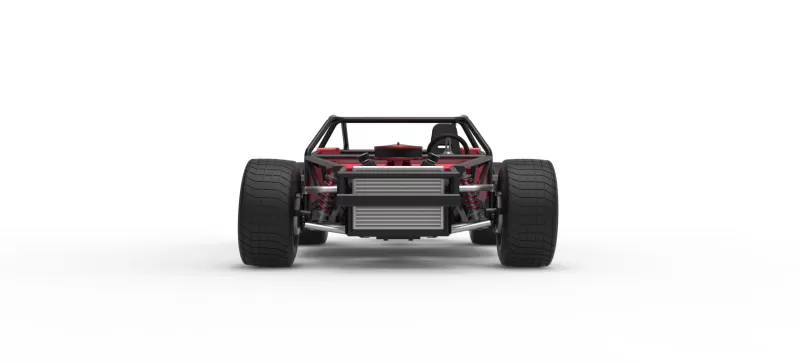 Vintage Dirt late model Race car Base Version 2 Scale 1:25 - Model preview 6