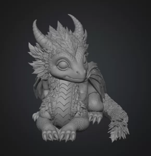Blossom Guardian Dragon STL File for 3D Print - Model preview 15