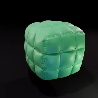 Tufted Pouf Cube Candle - Printable 3D Model - Model thumbnail 3