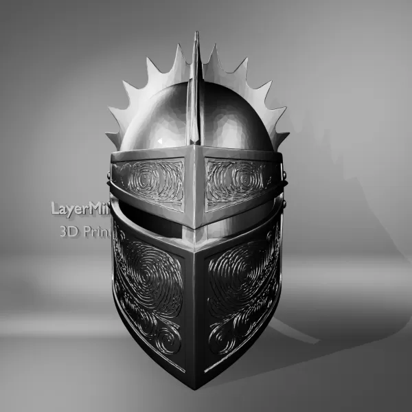 Medieval Spiked Knight Helmet - Model preview 1