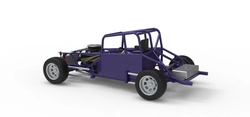 Canadian vintage modified stock car Base Scale 1:25 - Model preview 12