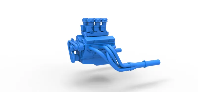 Engine of Vintage Supermodified stock car Version 2 Scale 1:25 - Model preview 1