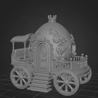 Royal Fantasy Egg Carriage - STL File 3D Printable - Model thumbnail 10