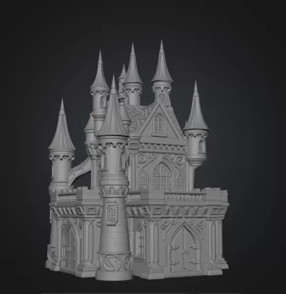 Enchanted Fantasy Castle Miniature STL File for 3D Print - Model preview 10