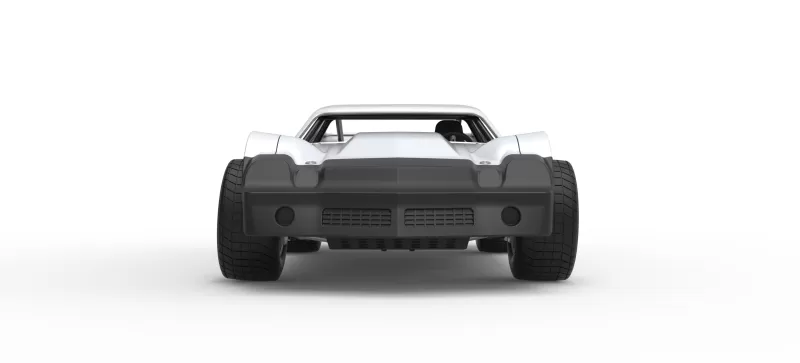 Vintage Dirt late model Race car Version 3 Scale 1:25 - Model preview 7
