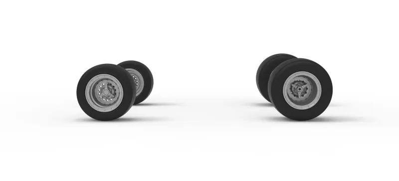Wheel Set of Vintage Pavement Sprint car Scale 1:25 - Model preview 4