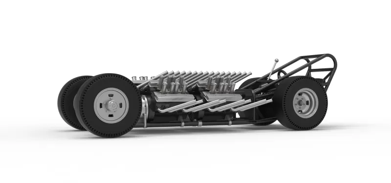 Vintage AWD Dragster Base Version 2 Scale 1:25 - Model preview 2