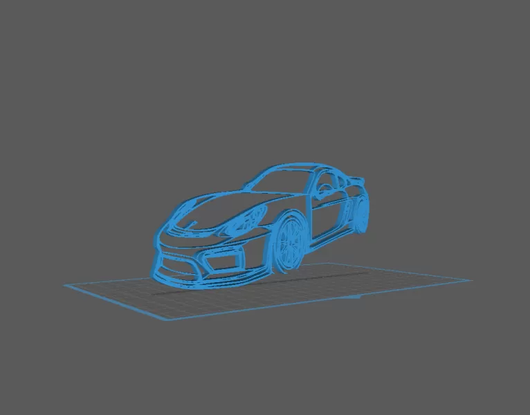 Porsche - Cayman GT4 Wall Art - Model preview 1