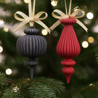 Christmas Ornament Set | 2 pcs Vintage-Retro Style | Elegant - Model thumbnail 3