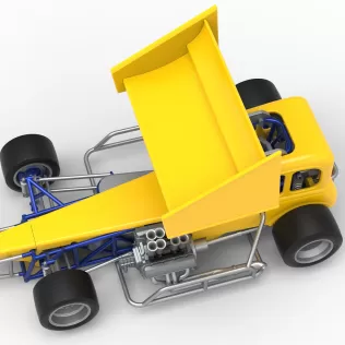 Vintage Winged Supermodified stock car Version 3 Scale 1:25 - Model thumbnail 4