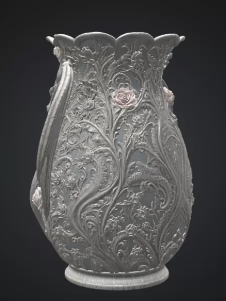 Emerald Rose Dragon Vase STL for 3D Print - Model preview 11