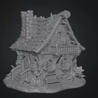 Enchanted Bloom Cottage STL File for 3D Printing - Model thumbnail 10