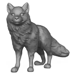 3D Printable Cartoon Wolf - Model thumbnail 2