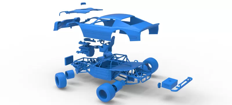 Vintage Dirt late model Race car V2 while turning Scale 1:25 - Model preview 29