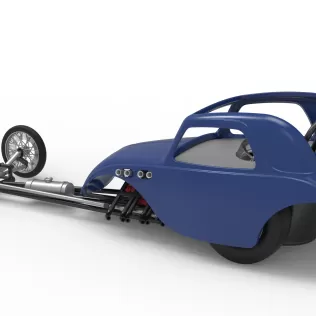 Front engine old school dragster with shell V13 Scale 1:25 - Model thumbnail 12