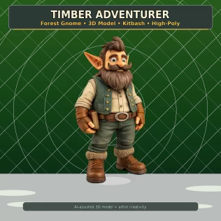 Forest Gnome Character Collection Kitbash High-Poly 3D Model - Model thumbnail 14