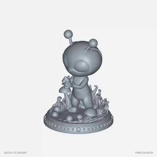 Alien Creature Figure - STL - Model preview 2