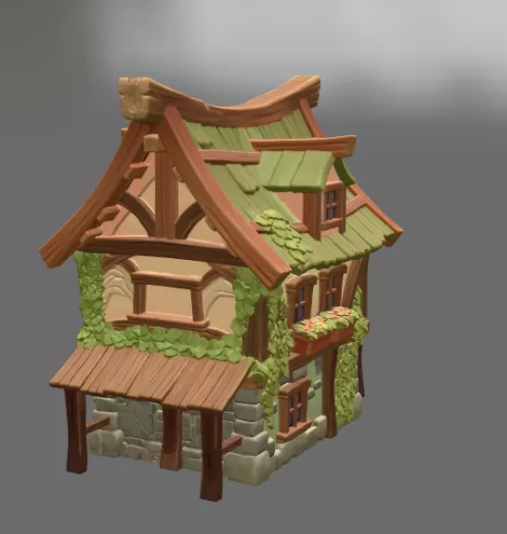 Enchanted Harvest Cottage STL File for 3D Print - Model preview 8