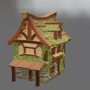 Enchanted Harvest Cottage STL File for 3D Print - Model thumbnail 8