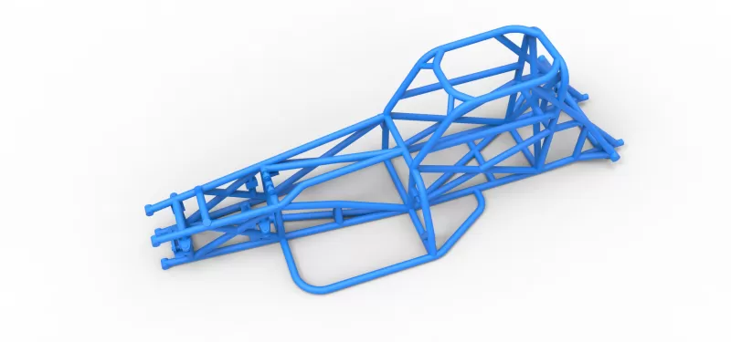 Frame of Supermodified front engine race car V3 Scale 1:25 - Model preview 2