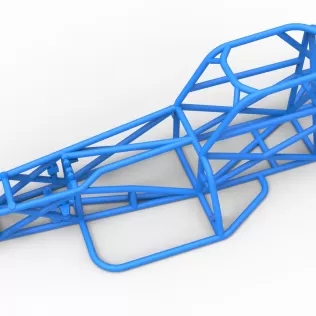 Frame of Supermodified front engine race car V3 Scale 1:25 - Model thumbnail 2