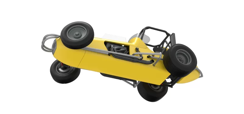 Dirt Silver Crown Champ car while turning Version 2 Scale 1:25 - Model preview 3