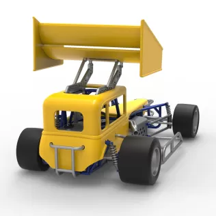 Vintage Winged Supermodified stock car Version 3 Scale 1:25 - Model thumbnail 18