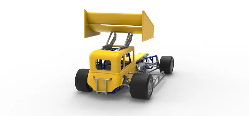Vintage Winged Supermodified stock car Version 3 Scale 1:25 - Model preview 18