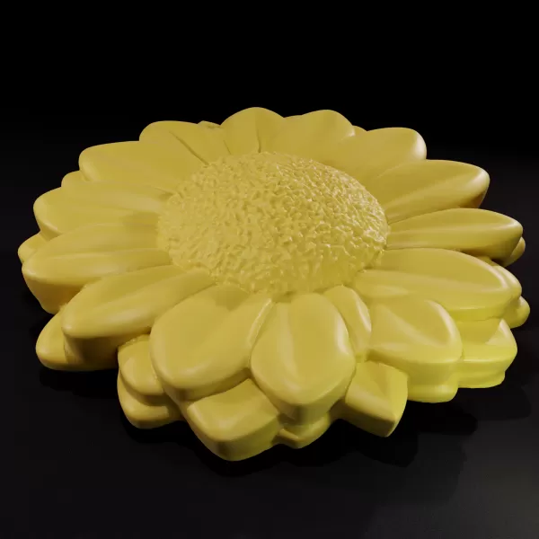 3D Model Sunflower Floral Ornament Print - Model preview 2