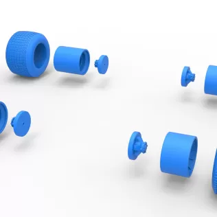 Wheel Set of Vintage Dirt Supermodified stock car Scale 1:25 - Model thumbnail 10