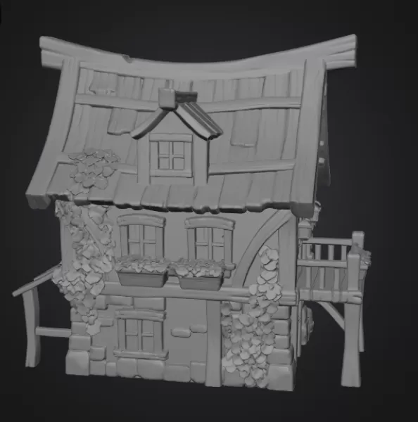 Enchanted Harvest Cottage STL File for 3D Print - Model preview 9