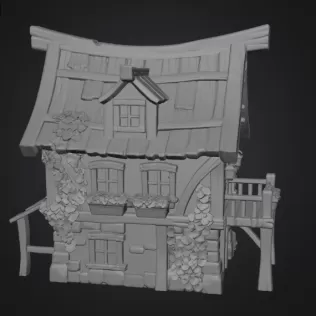 Enchanted Harvest Cottage STL File for 3D Print - Model thumbnail 9