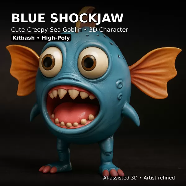 Sea Goblin Monsters – 10 High-Poly Kitbash Creature Pack - Model preview 12