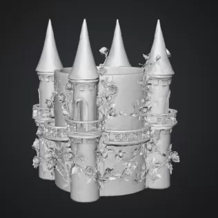 Rose Princess Castle Planter STL File for 3D Print - Model thumbnail 14