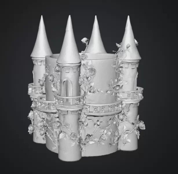 Rose Princess Castle Planter STL File for 3D Print - Model preview 14