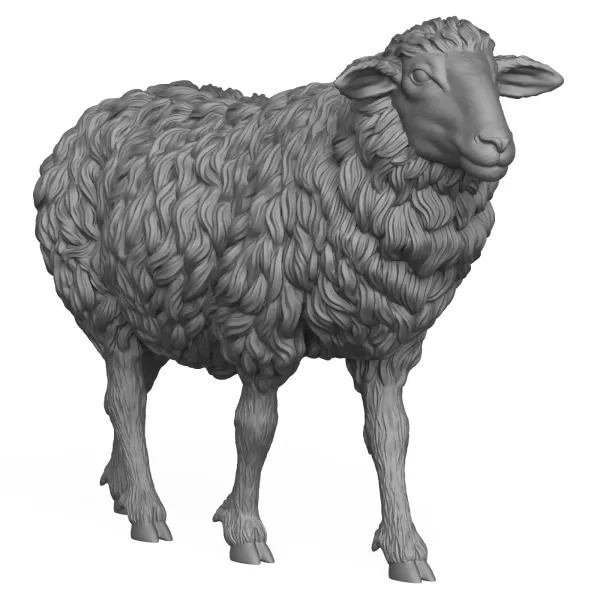 3D Printable Sheep Standing Pose - Model preview 4