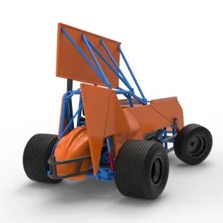Winged Sprint car Version 2 while turning Scale 1:25 - Model thumbnail 18